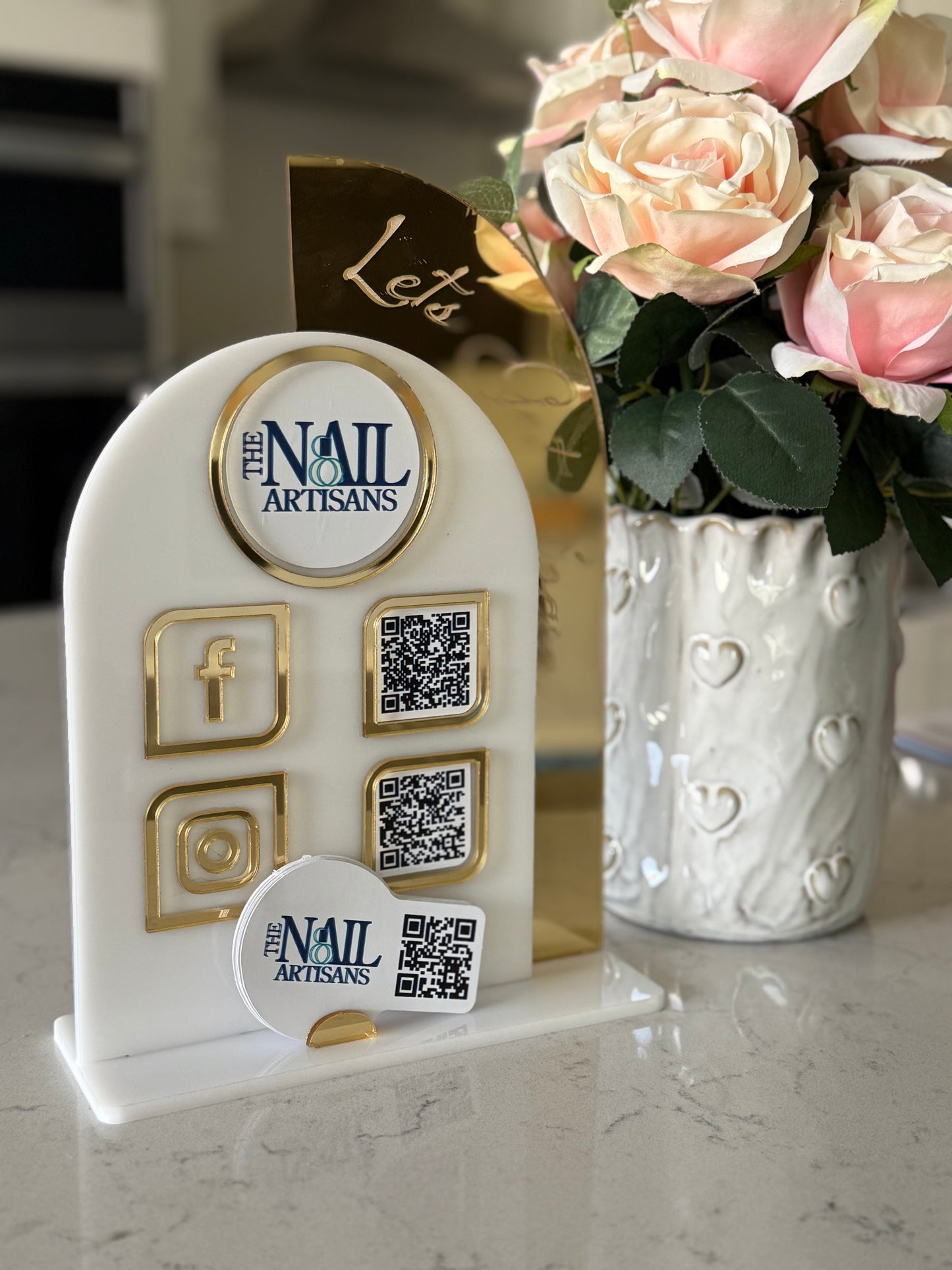 Qr code sign card holder