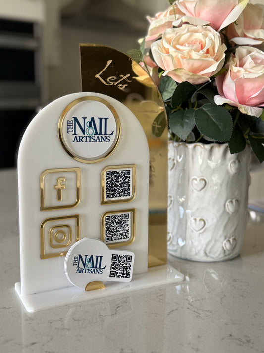 Qr code sign card holder